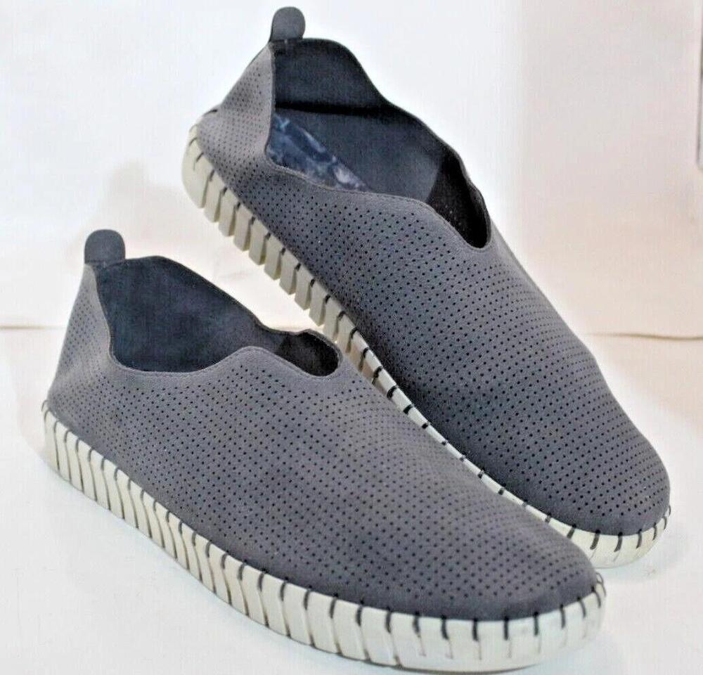 Skechers Shoes Womens Size 9 Gray Perforated Slip On Casual Comfort Flats